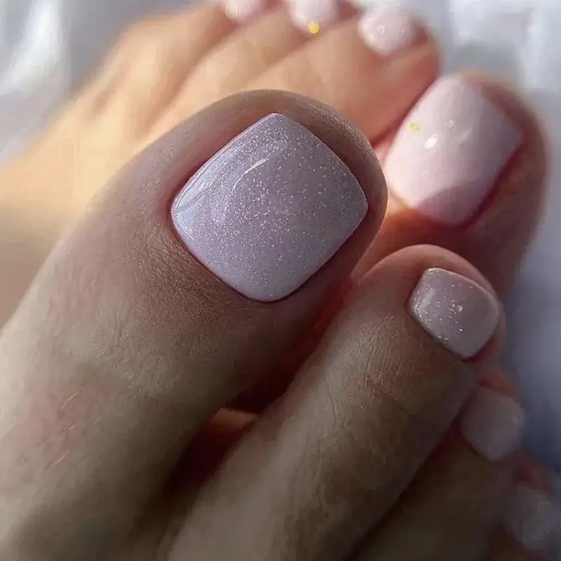 French Toe Nails Press On/24Pcs - Image 25