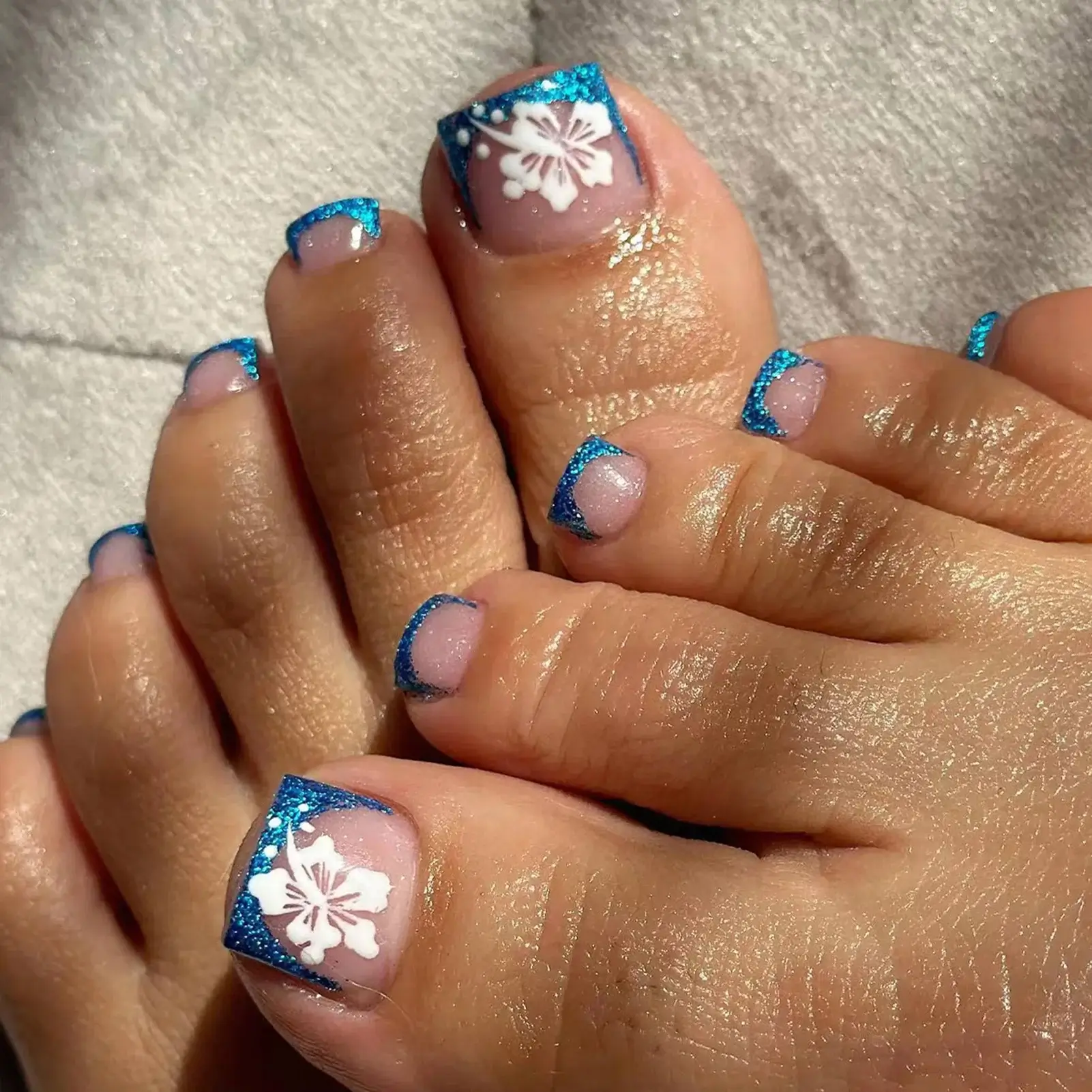 French Toe Nails Press On/24Pcs - Image 32