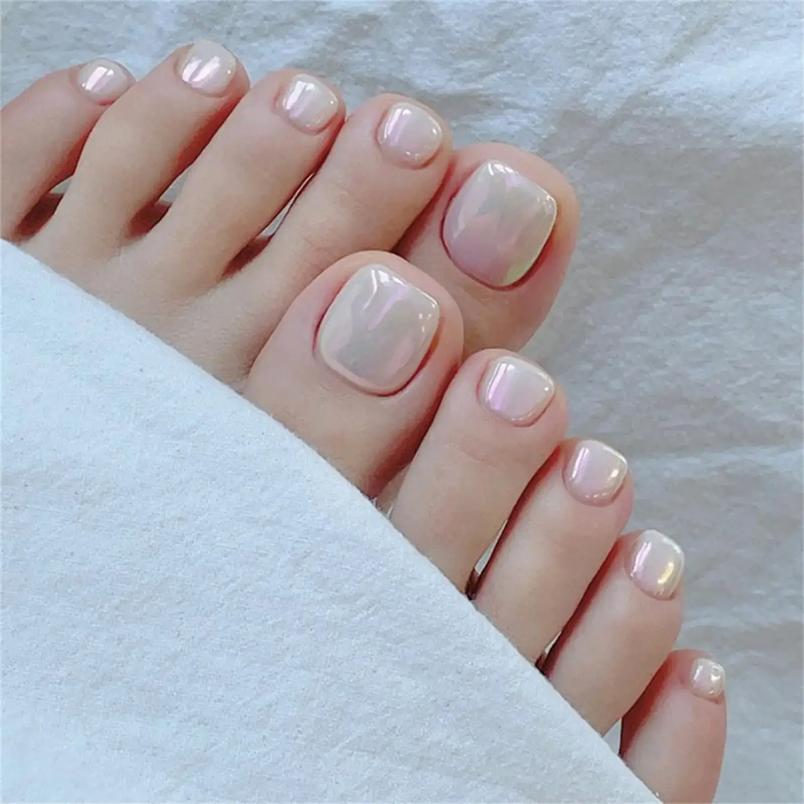 French Toe Nails Press On/24Pcs - Image 46