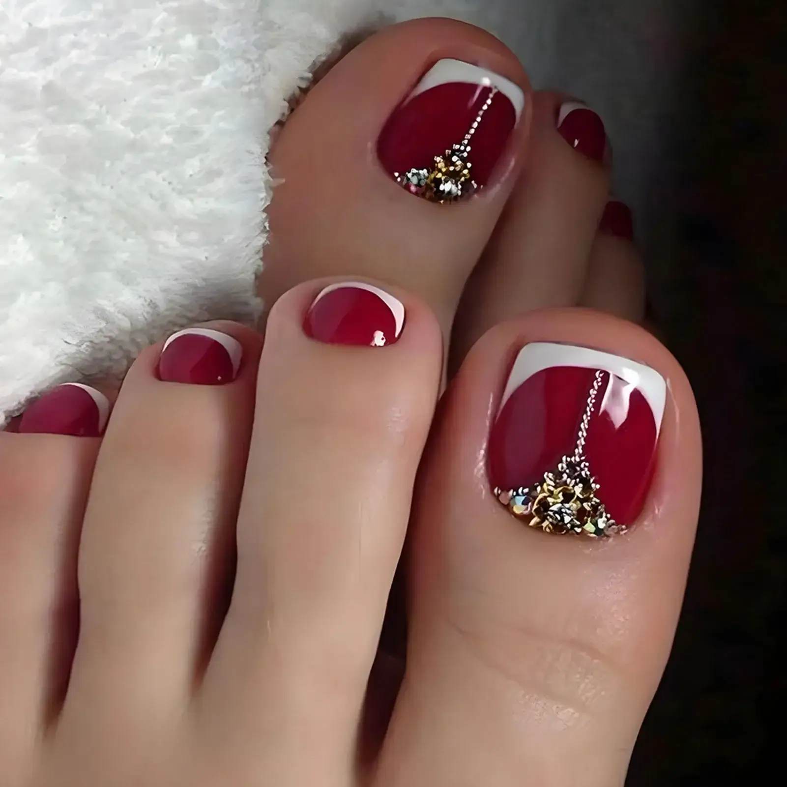 French Toe Nails Press On/24Pcs - Image 7