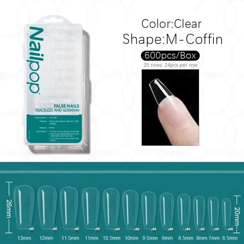 Full Cover Nail Tips/600 Pcs - Image 11
