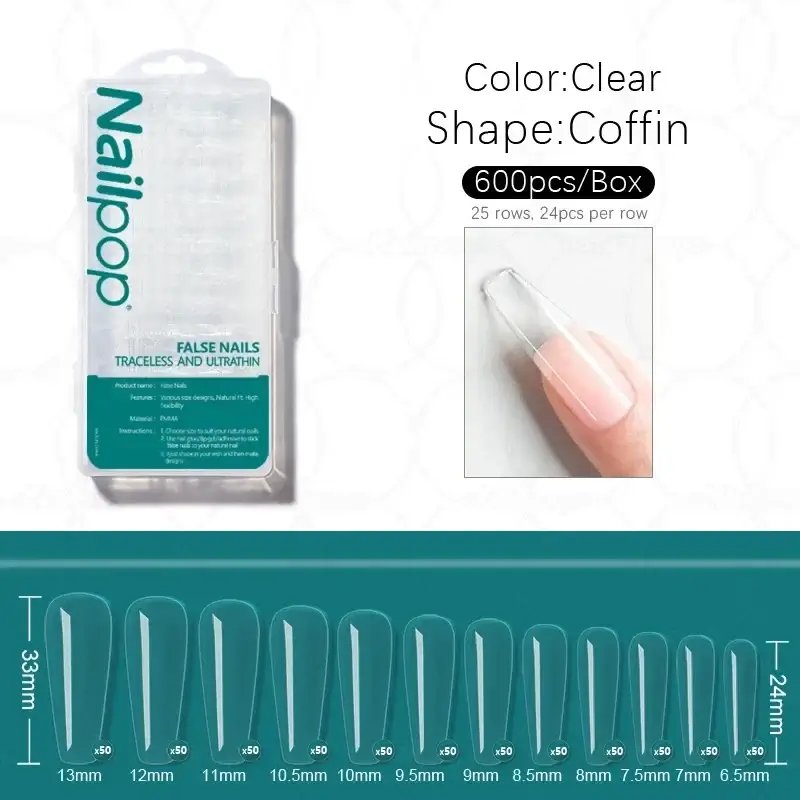 Full Cover Nail Tips/600 Pcs - Image 27