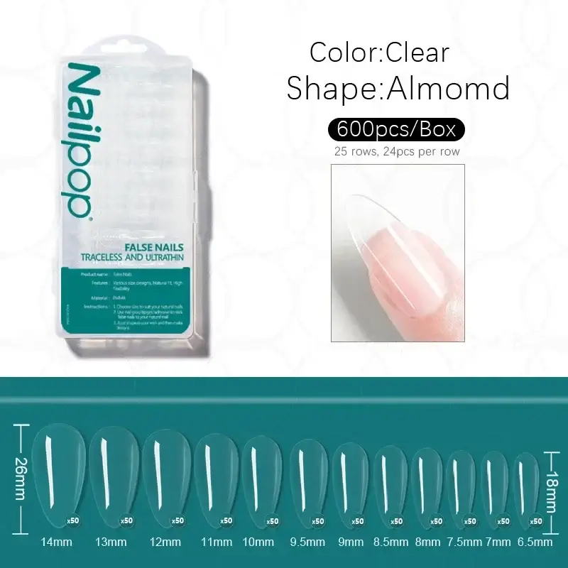 Full Cover Nail Tips/600 Pcs - Image 28