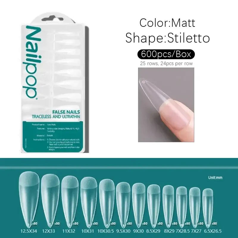 Full Cover Nail Tips/600 Pcs - Image 30