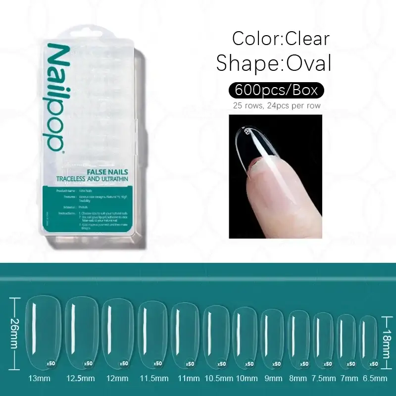 Full Cover Nail Tips/600 Pcs - Image 33