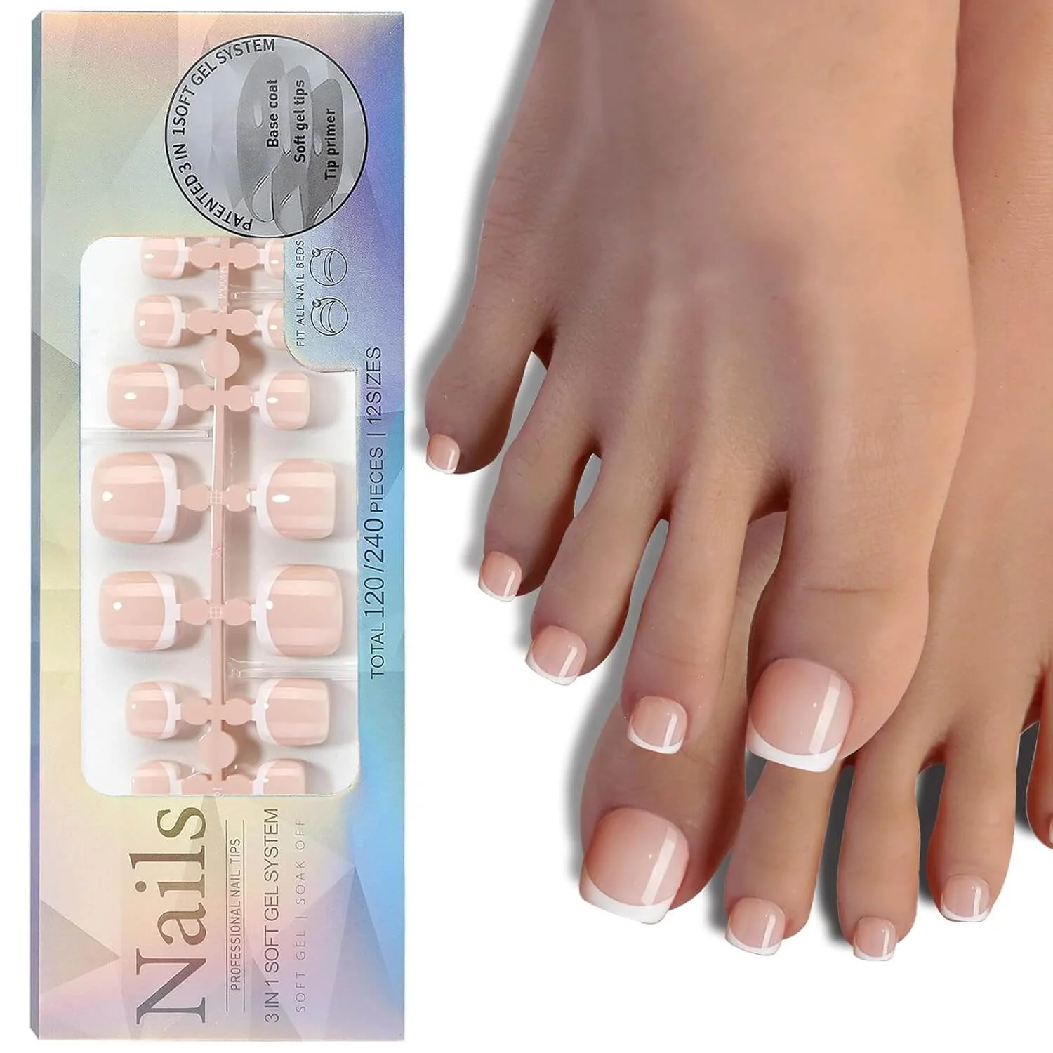 Full Cover Toe Nail Tips/120Pcs - Image 10