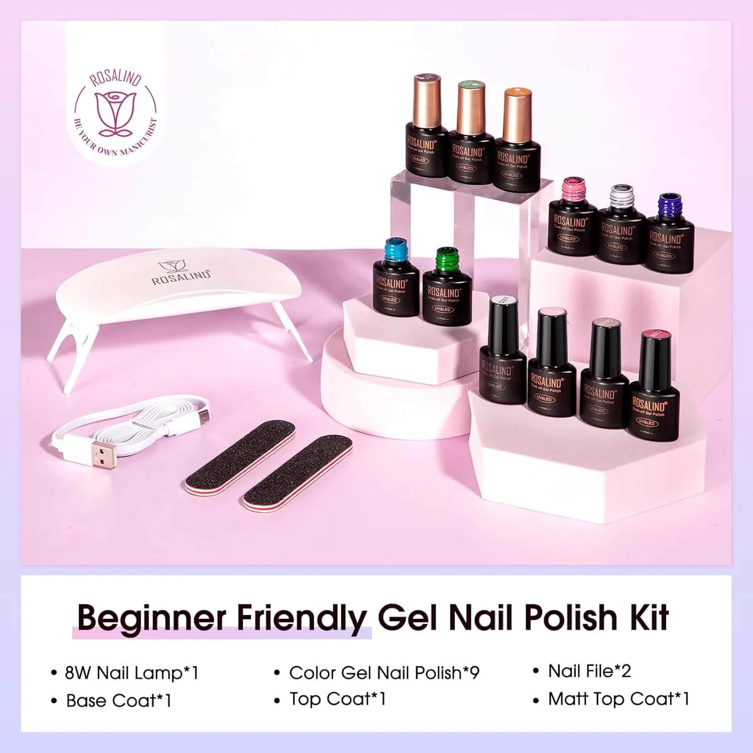Gel Nail Polish Kit - 9 colors - Image 3