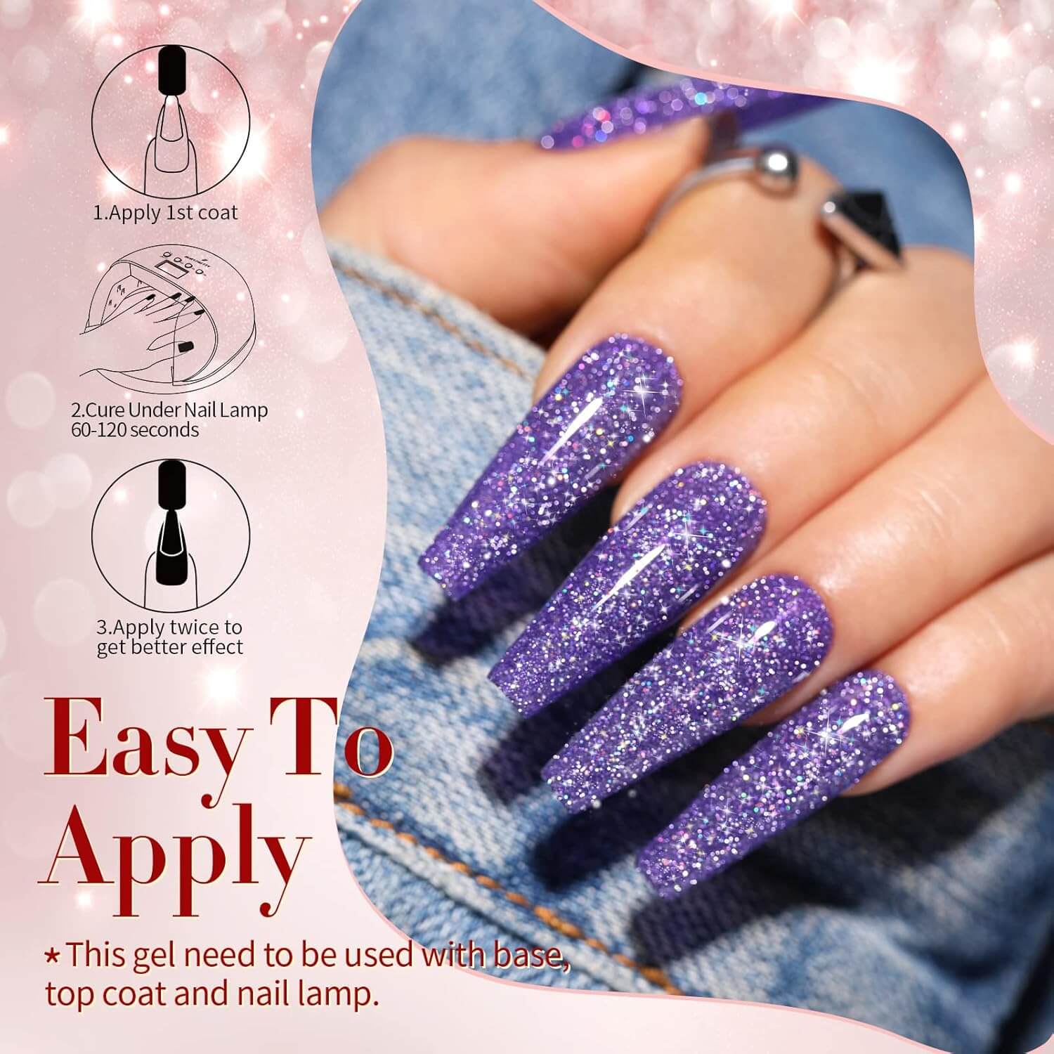 Glitter Gel Polish - 6/12 Colors - Image 13