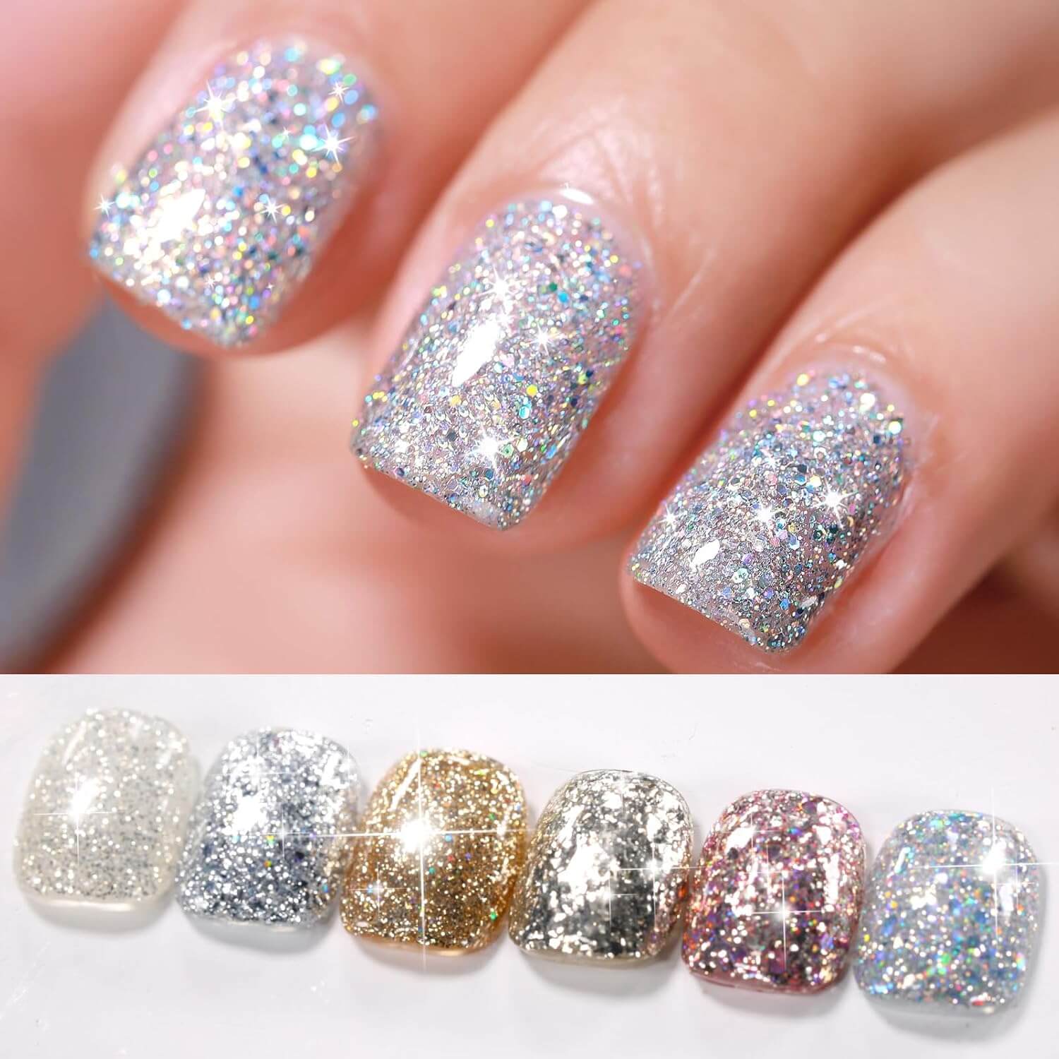 Glitter Gel Polish - 6/12 Colors - Image 3