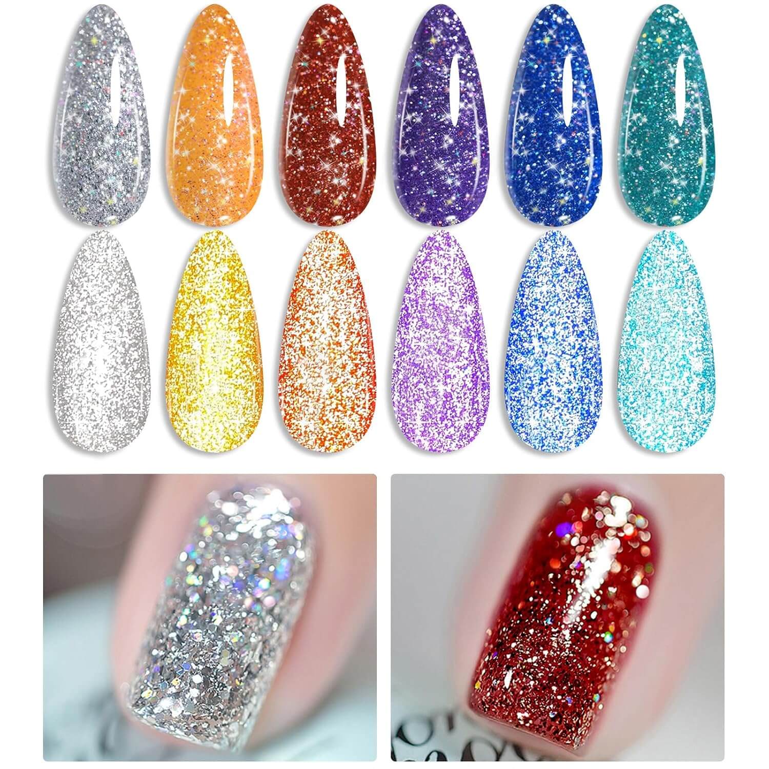 Glitter Gel Polish - 6/12 Colors - Image 7