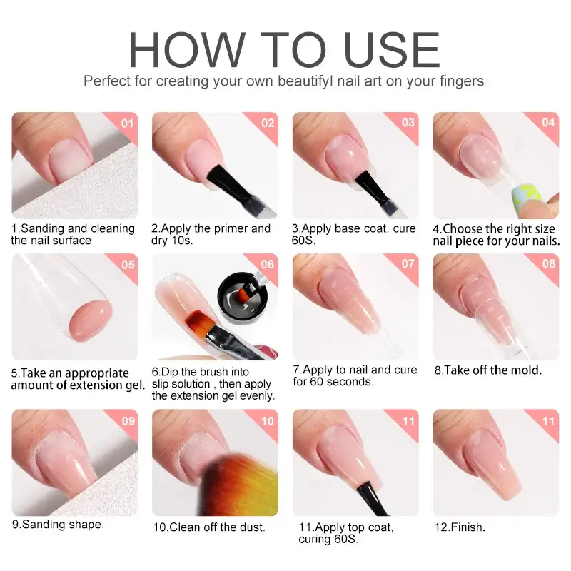 Poly Nail Gel Extension Kit - 9 Colours - Image 4