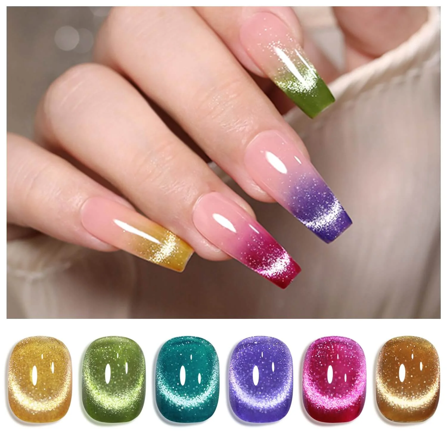 Magnetic Cat Eye Gel Nail Polish/6Pcs - Image 13