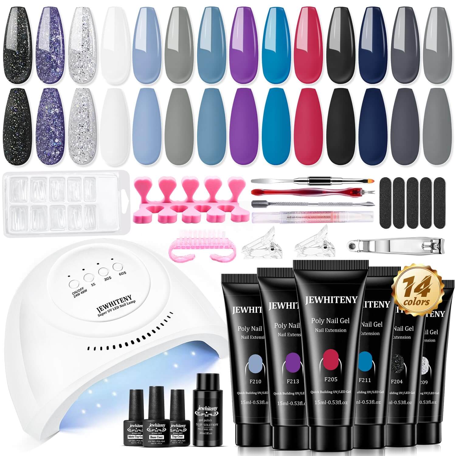Poly Gel Nail Extension Kit 14 Colors - Image 3