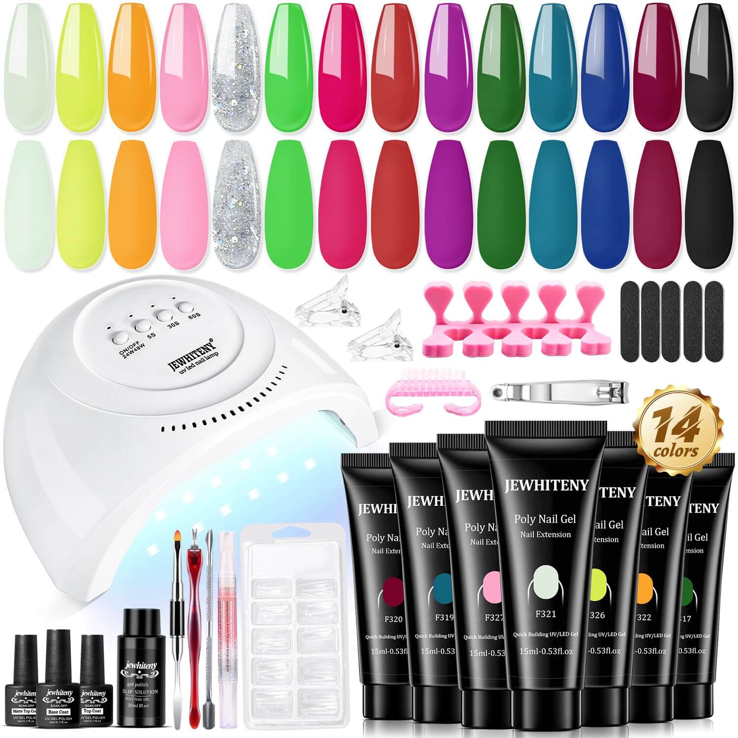Poly Gel Nail Extension Kit 14 Colors - Image 4