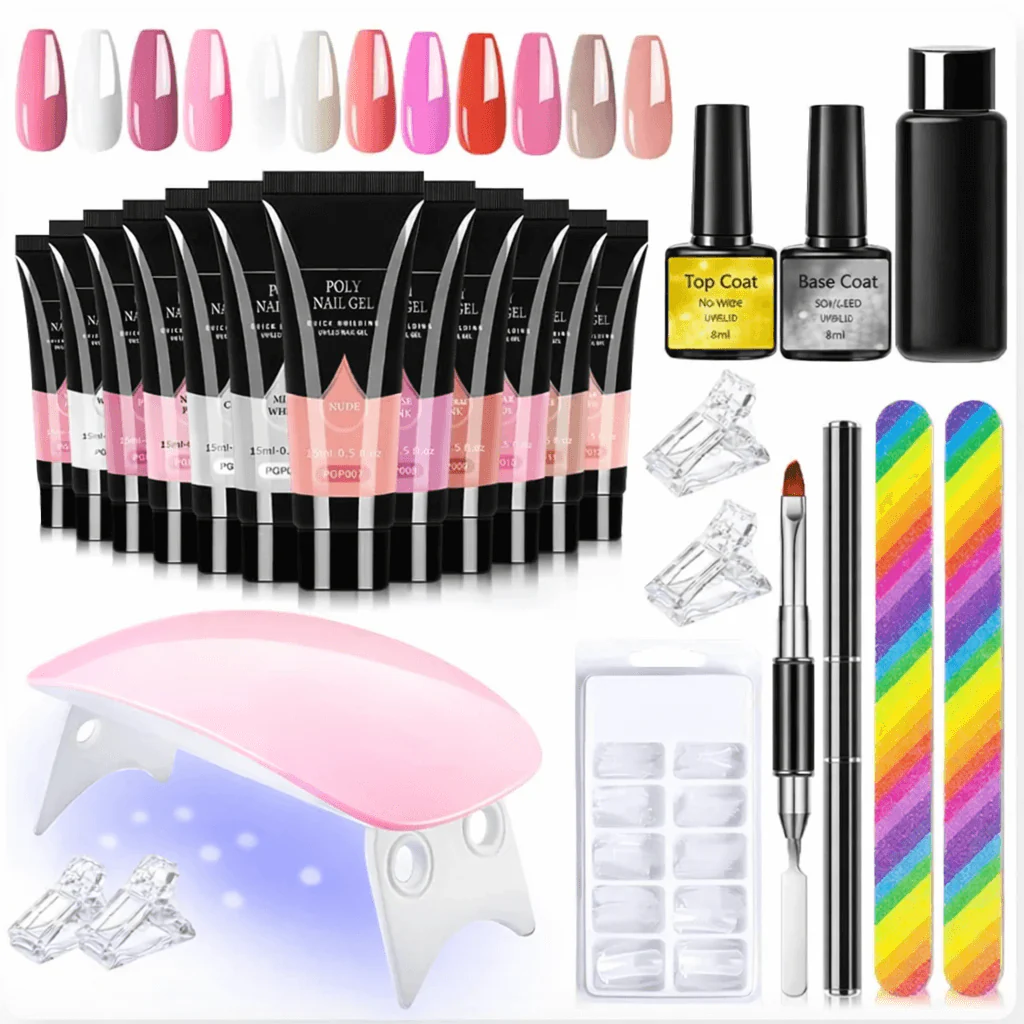 Poly Gel Nail Extension Kit - 12 Colors