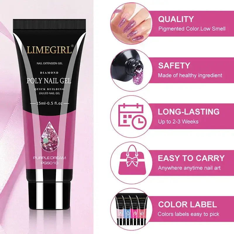 Poly Gel Nail Extension Kit - 12 Colors - Image 3