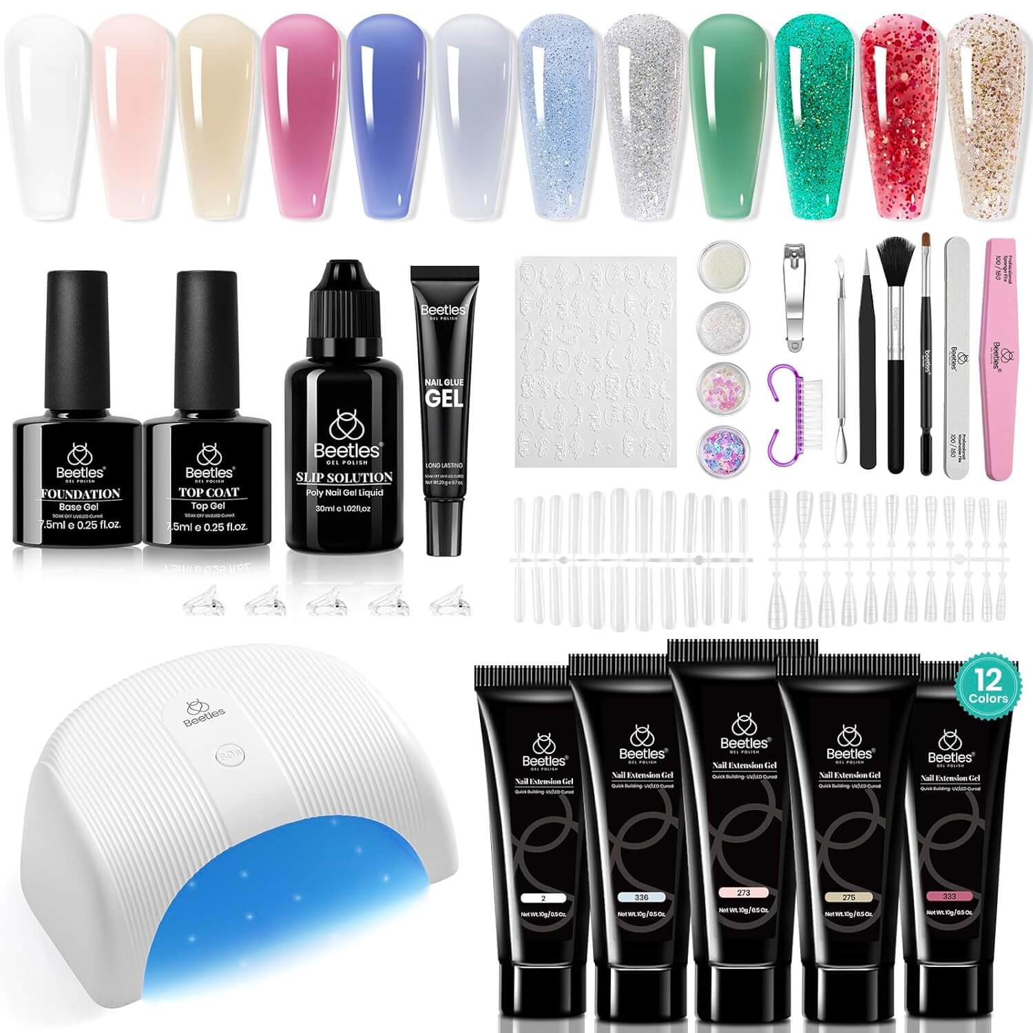 Poly Gel Nail Extension Kit - 12 Colors - Image 8
