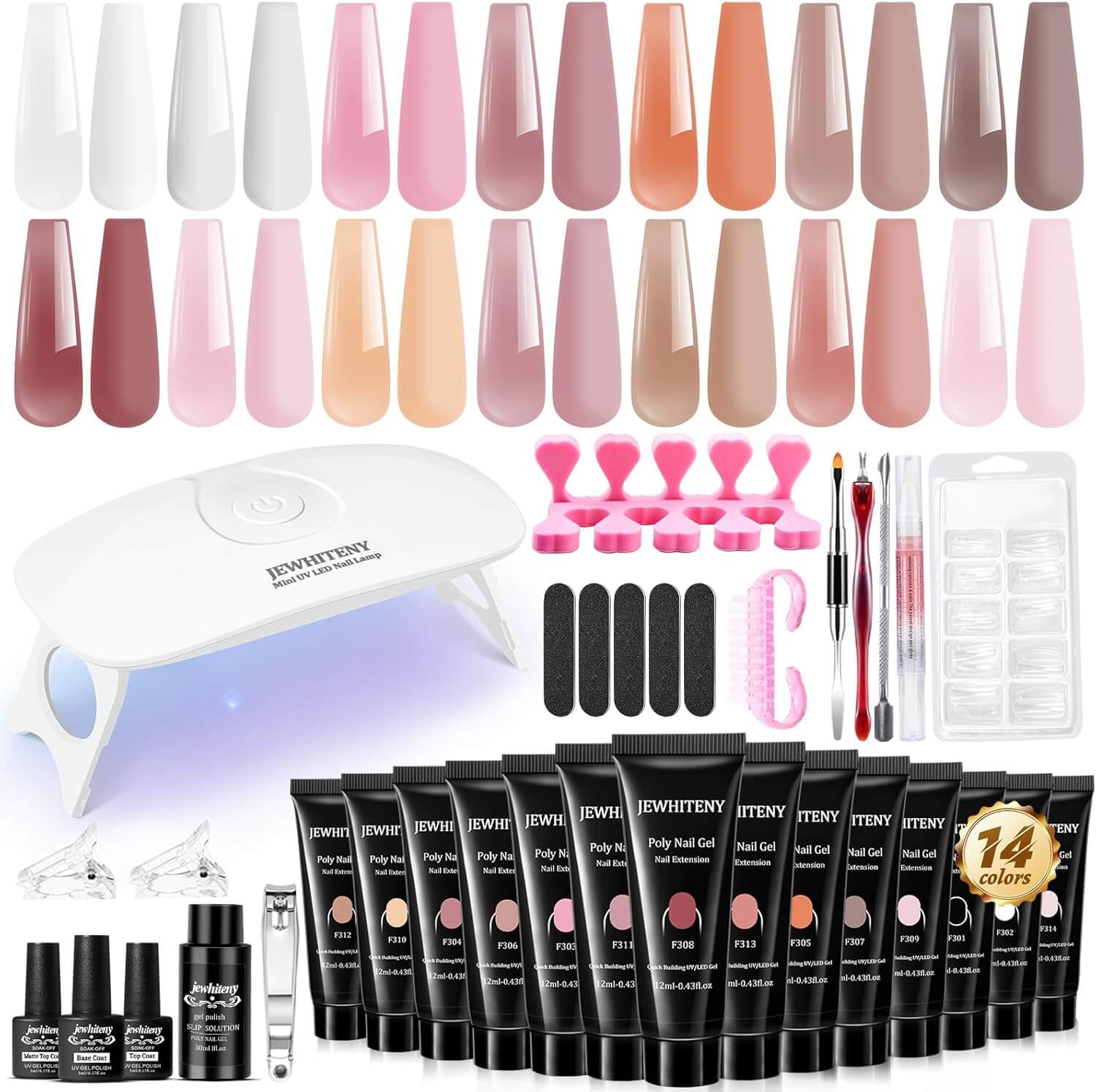 Poly Nail Gel Extension Kit - 14 Colors