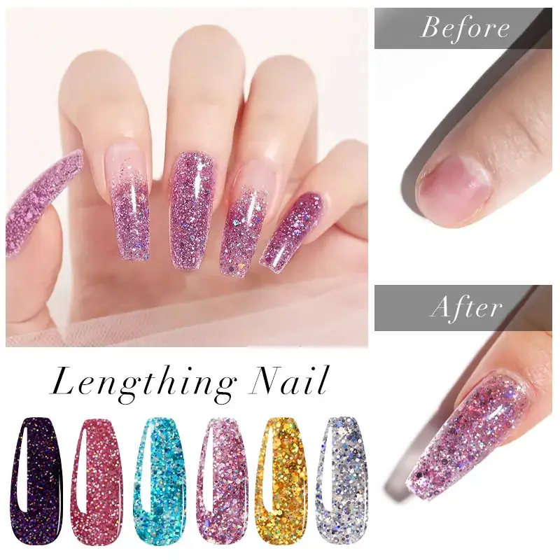 Glitter Nail Gel Extension Kit - 10 Colors - Image 4