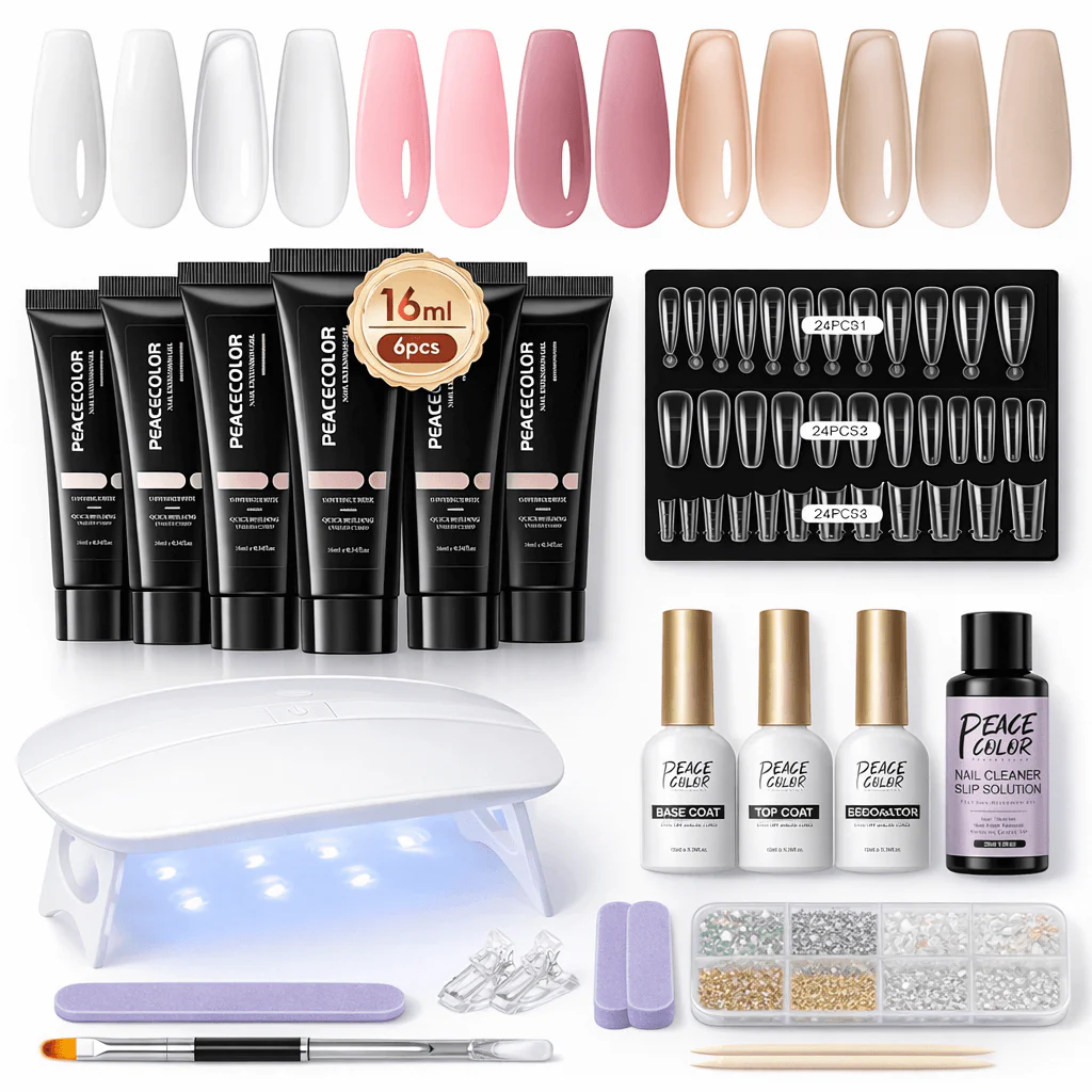 Poly Nail Gel Extension Kit - 6 Colours