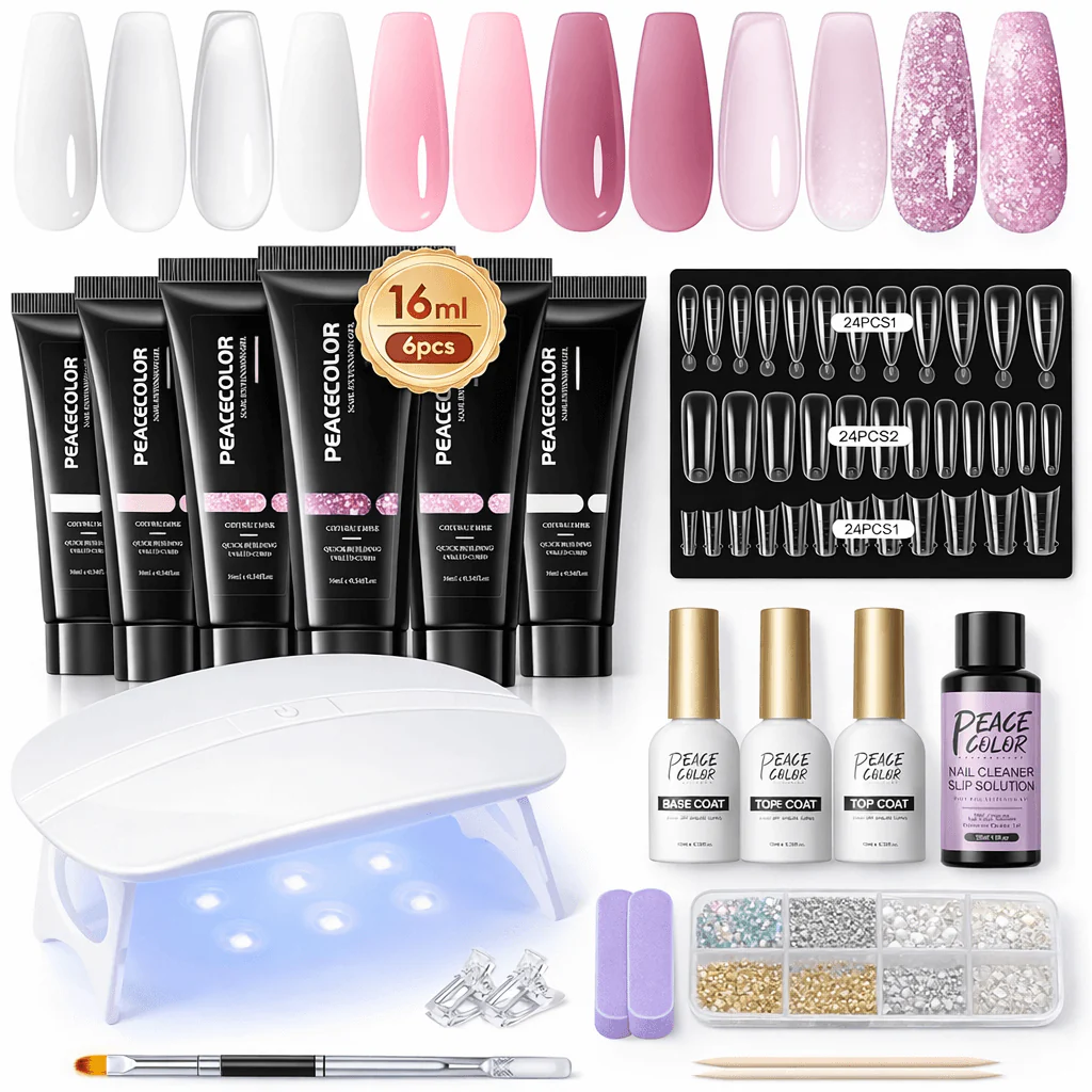 Poly Nail Gel Extension Kit - 6 Colours - Image 2