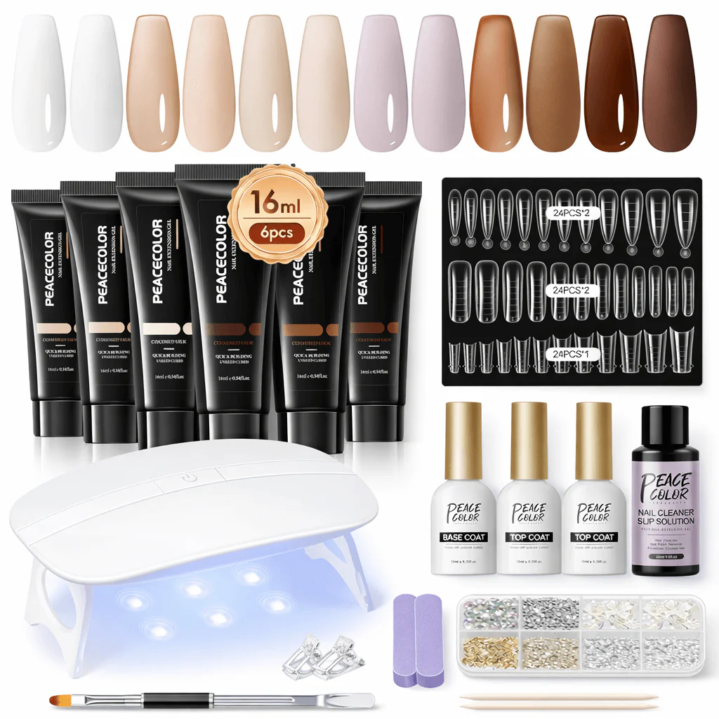 Poly Nail Gel Extension Kit - 6 Colours - Image 3