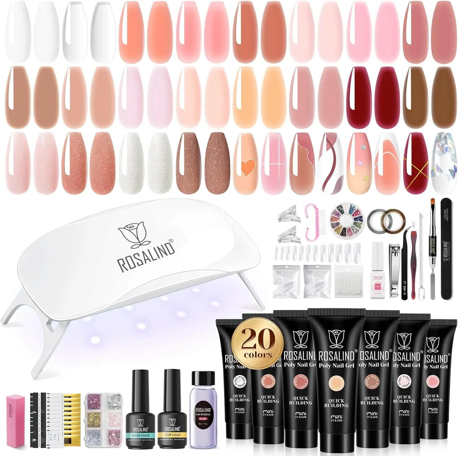 Poly Nail Gel Kit - 20 Colors