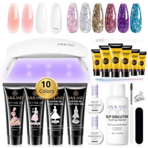 Glitter Nail Gel Extension Kit - 10 Colors - Image 3