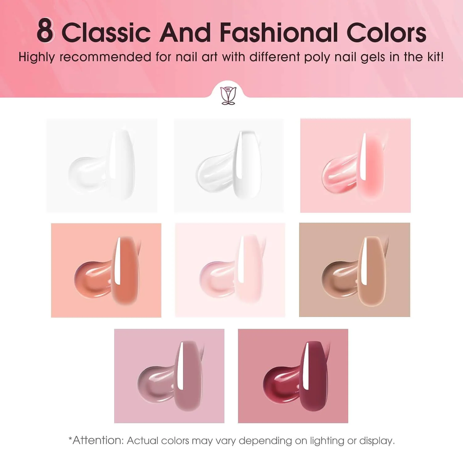 Poly Nail Gel Kit - 8 Colors - Image 4