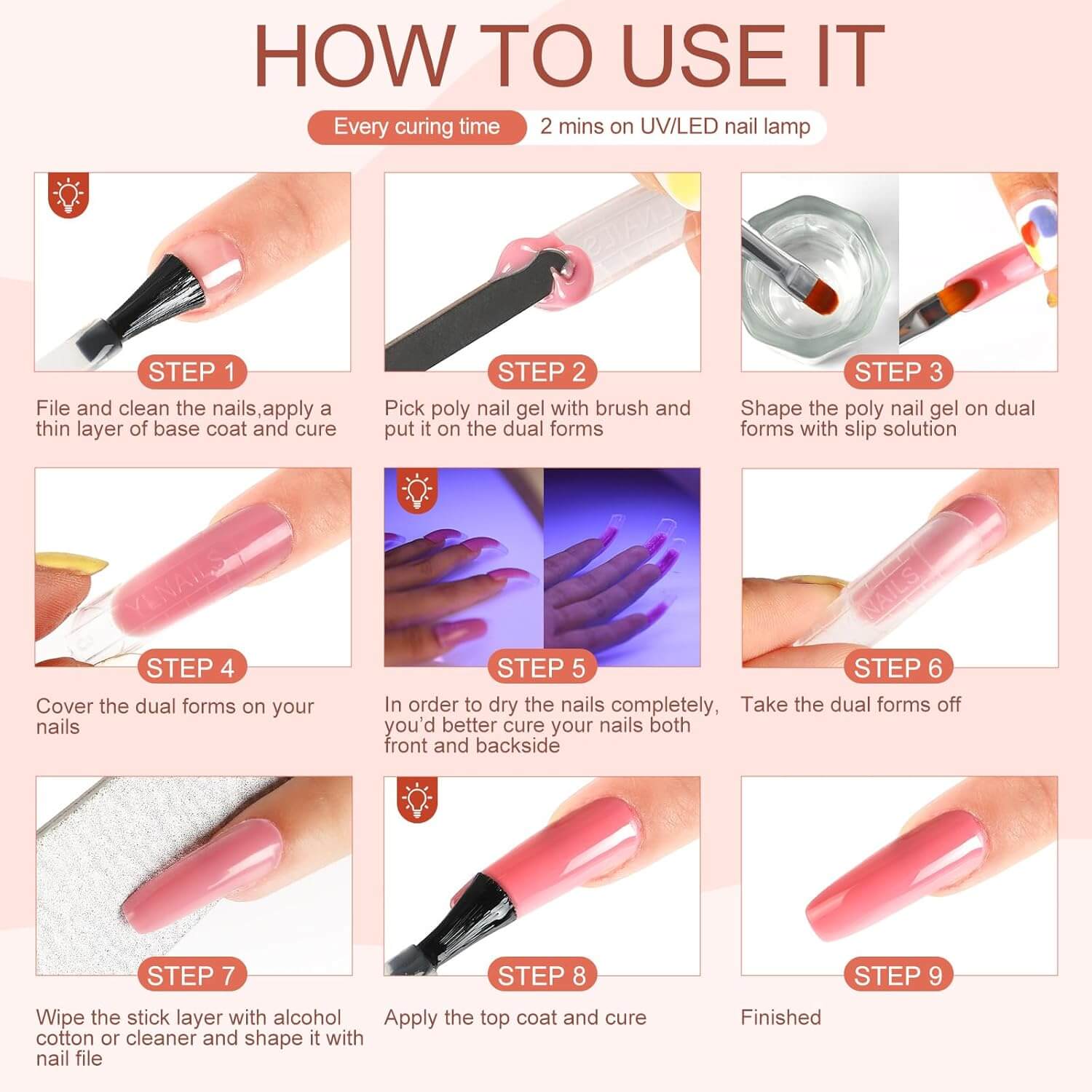 Poly Gel Nail Extension Kit - 6 Colors - Image 5