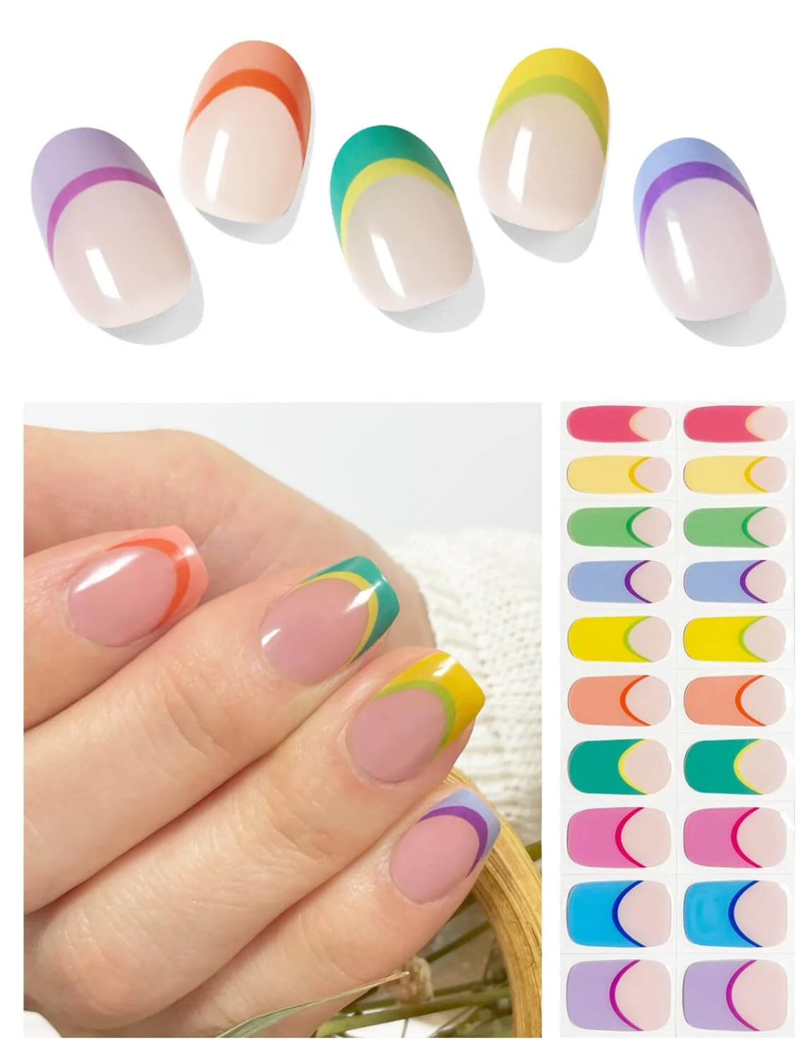 Semi Cured Gel Nail - French Bow - 20 PCS - Image 11