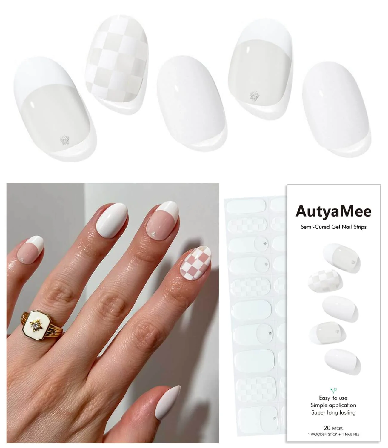 Semi Cured Gel Nail - French Bow - 20 PCS - Image 12
