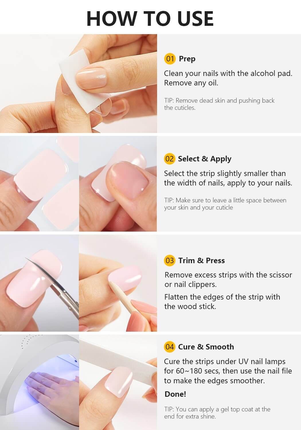Semi Cured Gel Nail - French Bow - 20 PCS - Image 15
