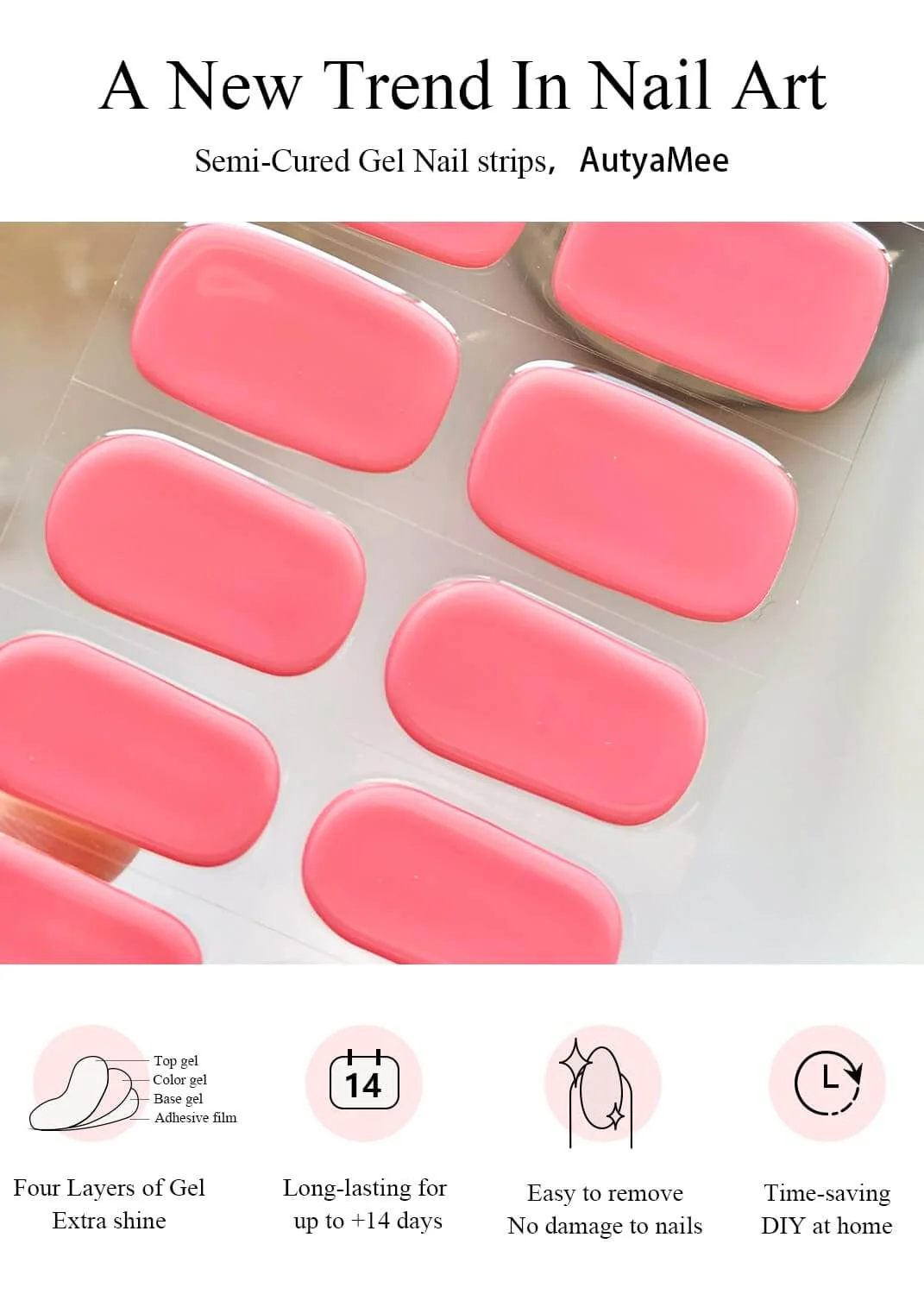 Semi Cured Gel Nail - French Bow - 20 PCS - Image 16