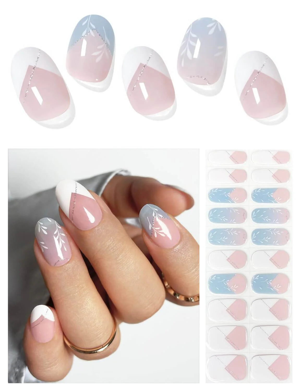 Semi Cured Gel Nail - French Bow - 20 PCS - Image 5