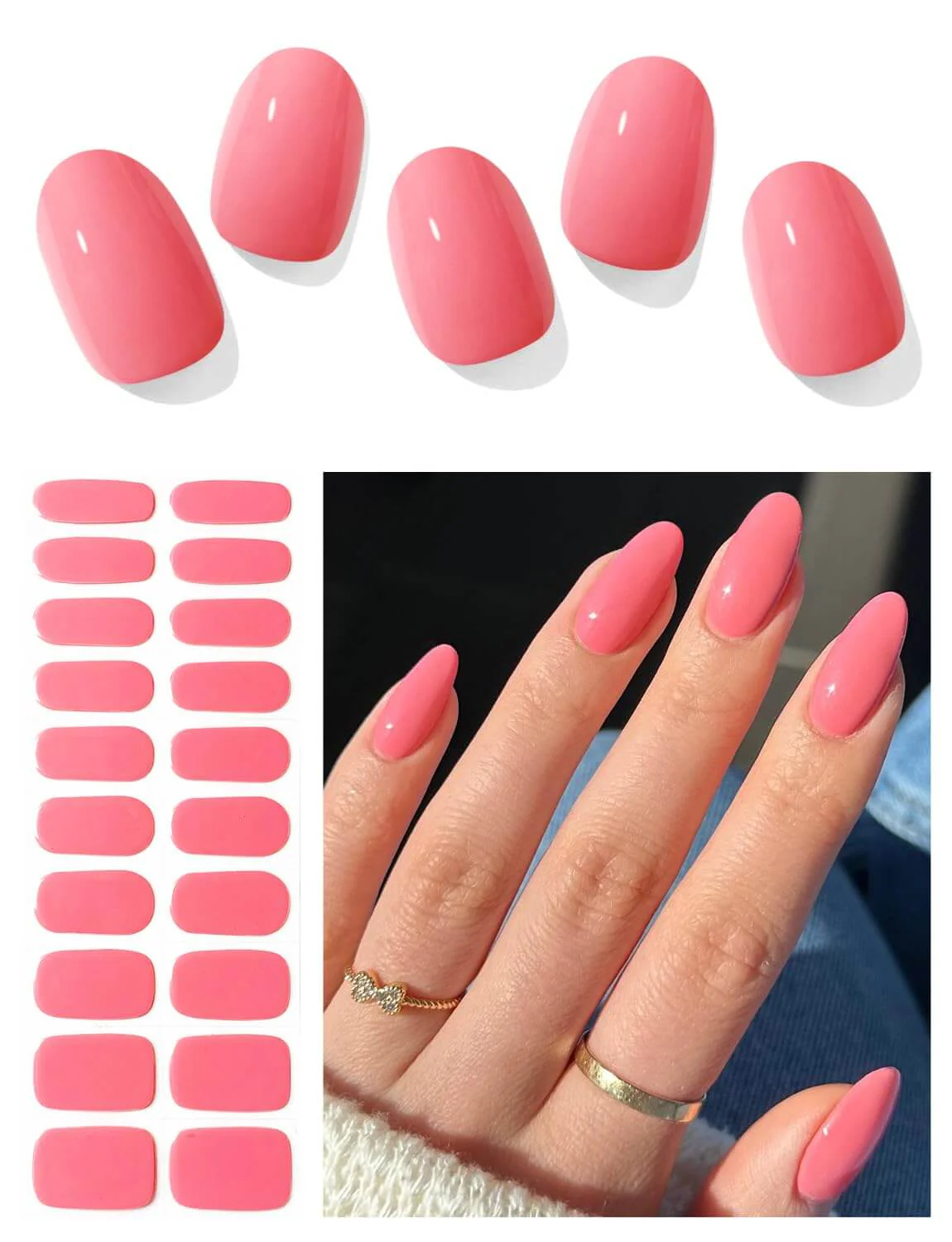 Semi Cured Gel Nail - French Bow - 20 PCS - Image 6