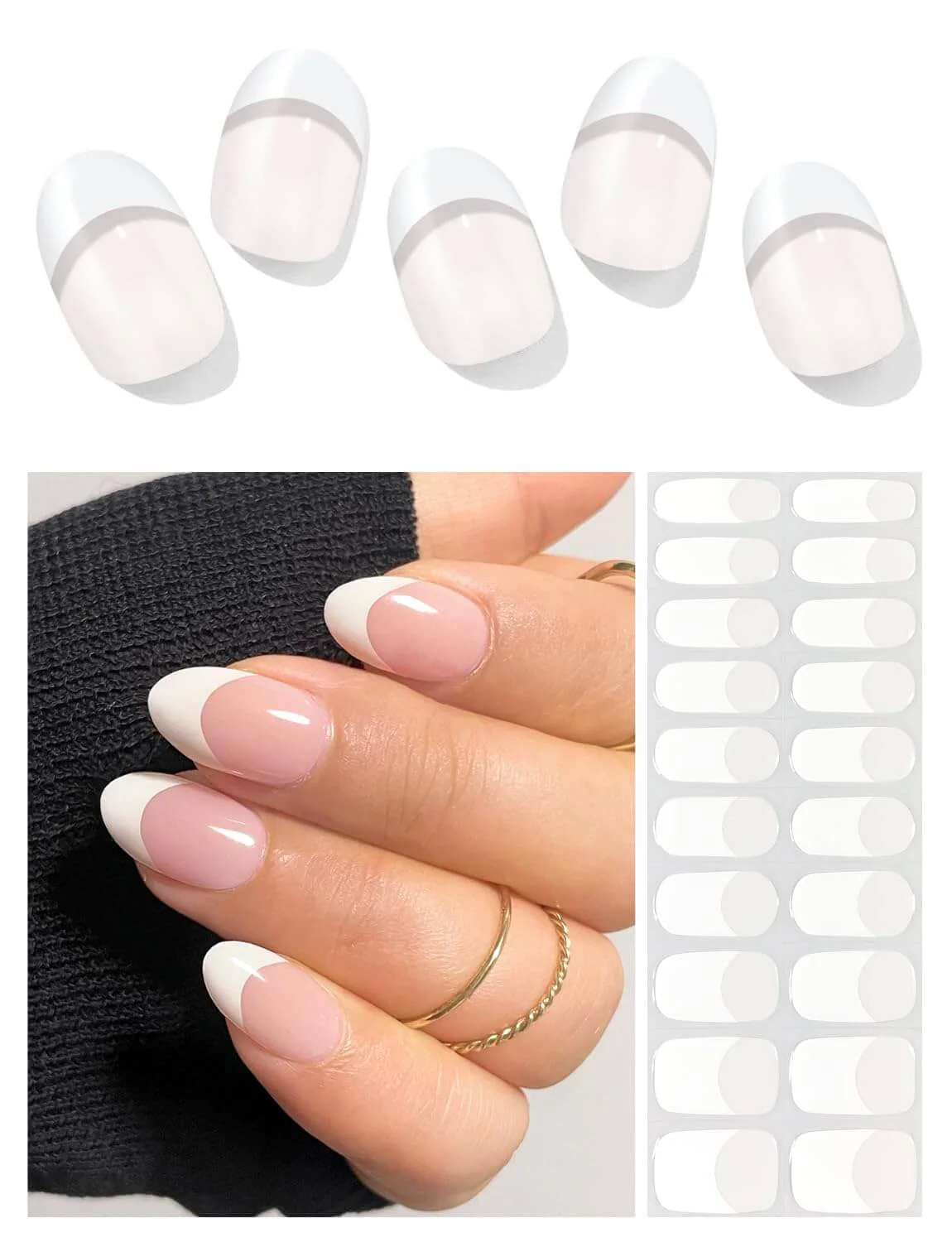 Semi Cured Gel Nail - French Bow - 20 PCS - Image 7