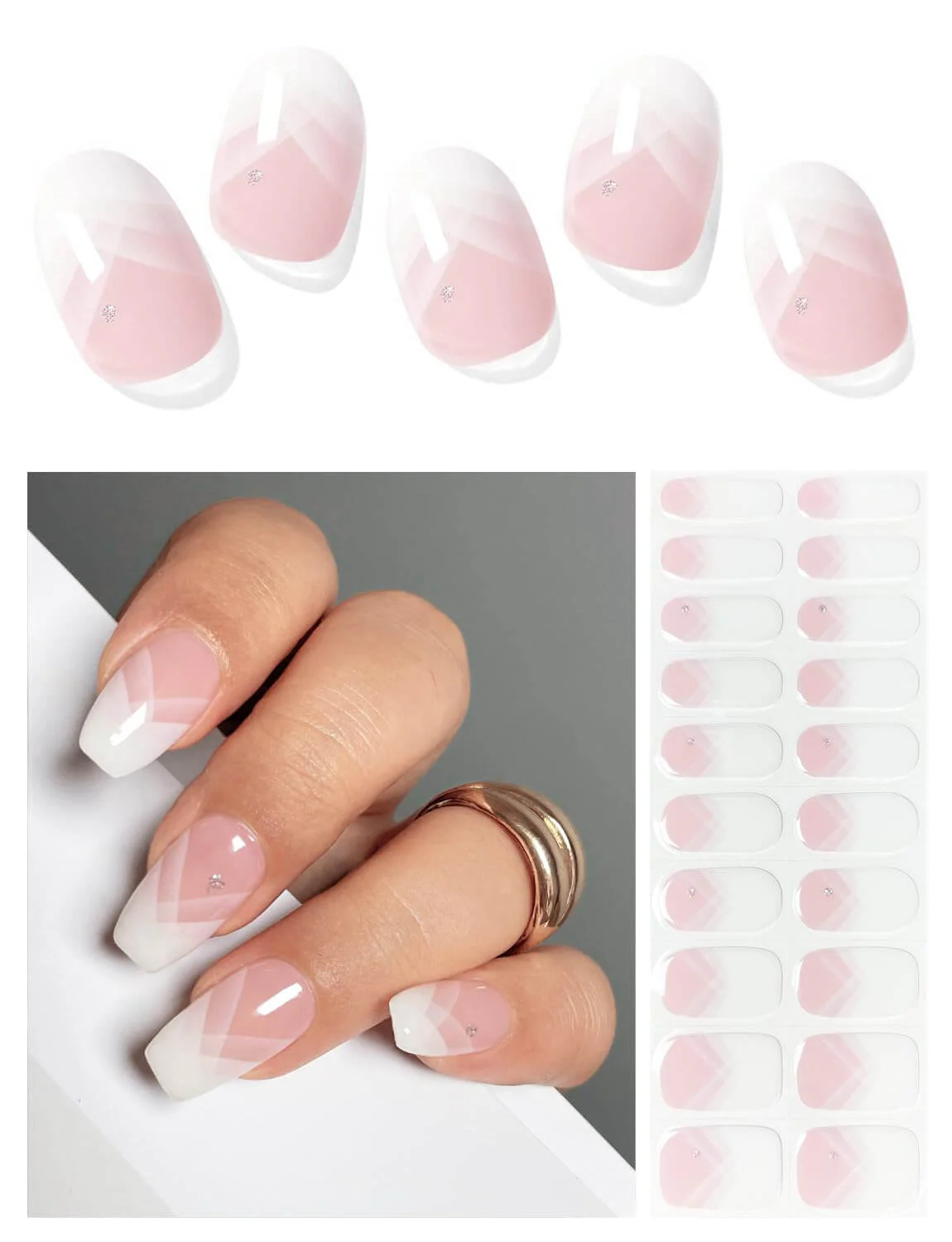 Semi Cured Gel Nail - French Bow - 20 PCS - Image 8