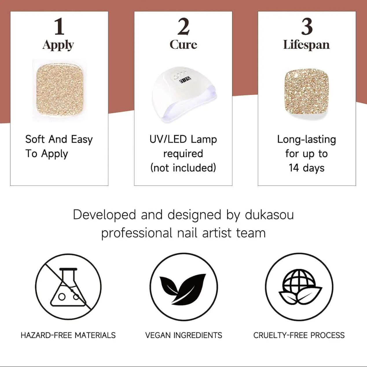 Semi Cured Gel Nail Strips 34 Pcs Glitter Collection - Image 17
