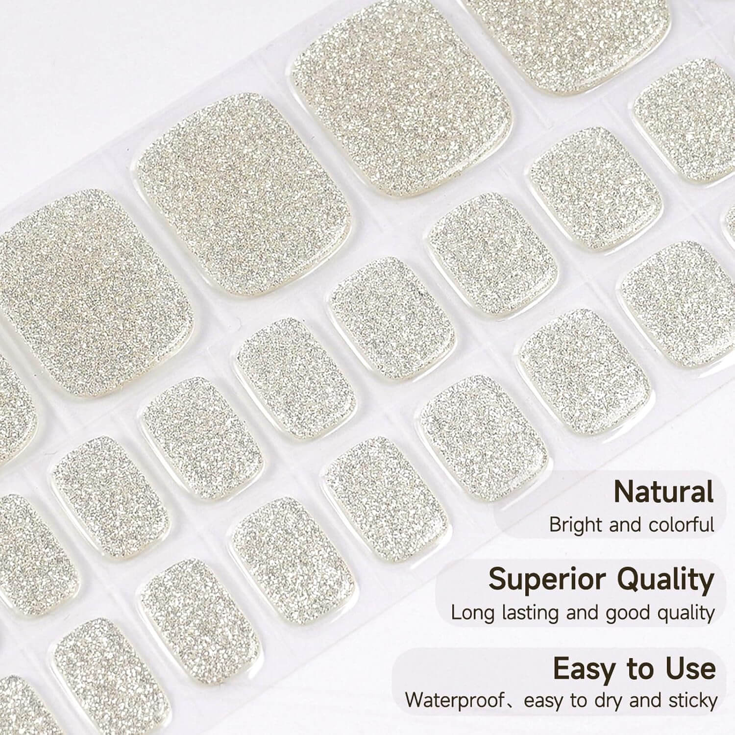 Semi Cured Gel Nail Strips 34 Pcs Glitter Collection - Image 18
