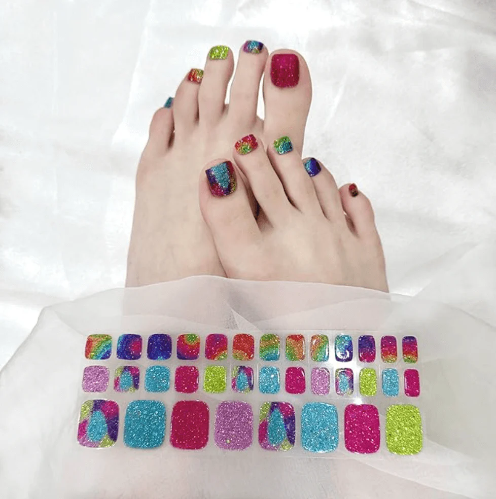 Semi Cured Gel Nail Strips 34 Pcs Glitter Collection - Image 5