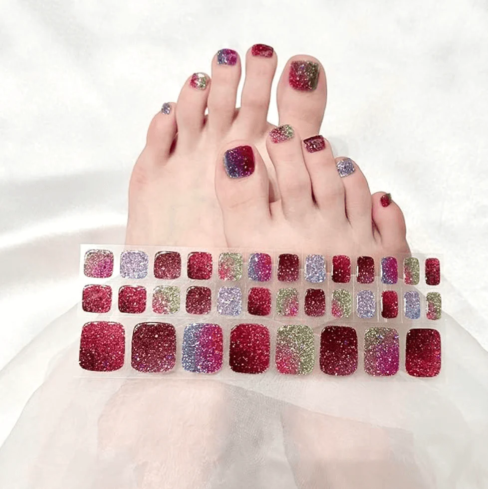 Semi Cured Gel Nail Strips 34 Pcs Glitter Collection - Image 7