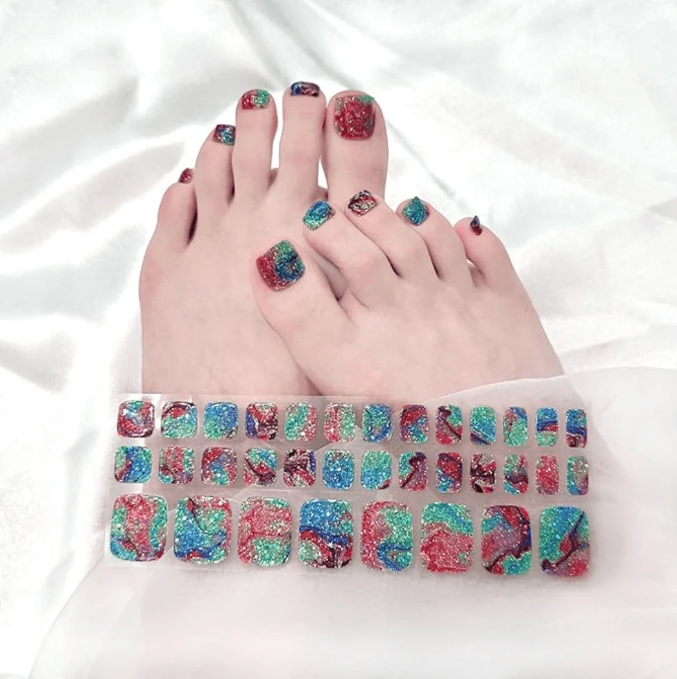Semi Cured Gel Nail Strips 34 Pcs Glitter Collection - Image 8