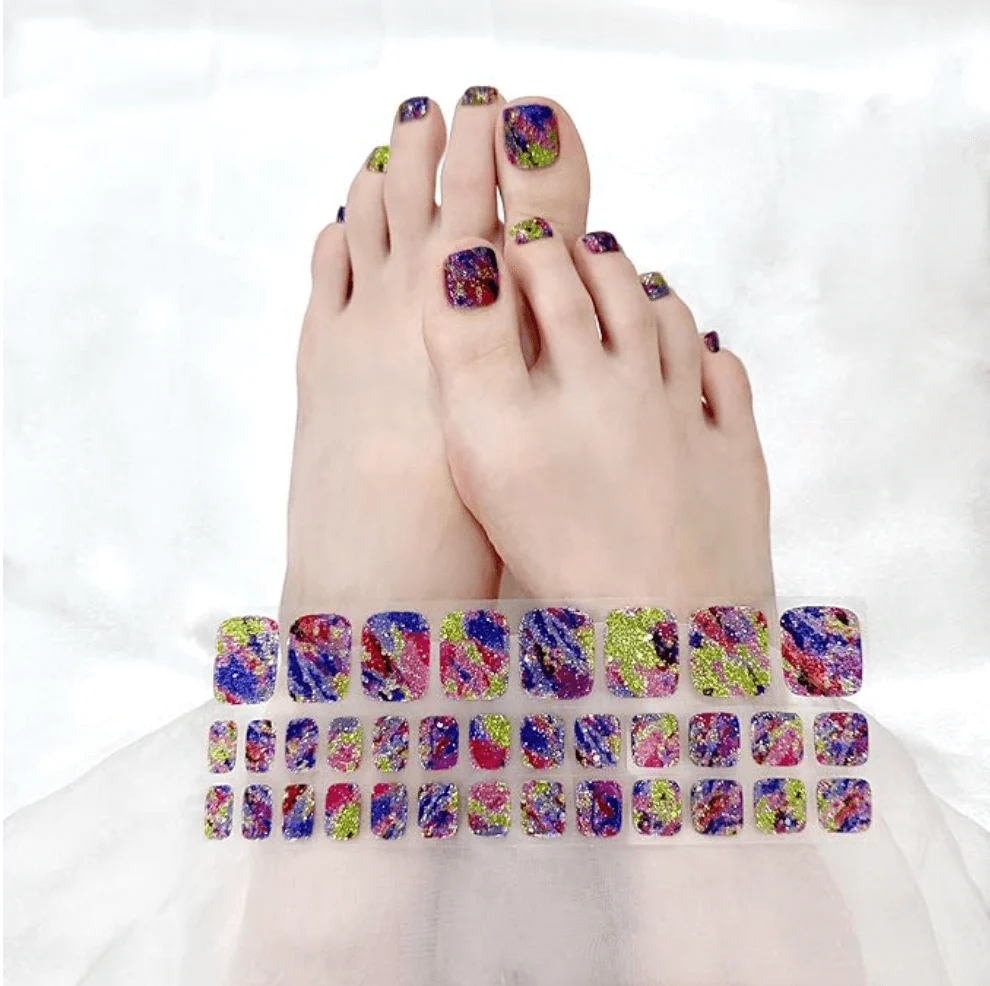 Semi Cured Gel Nail Strips 34 Pcs Glitter Collection - Image 9