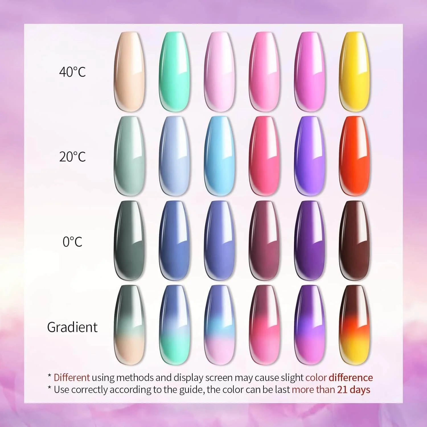 Thermal Gel Nail Polish - 6 Colors - Image 4