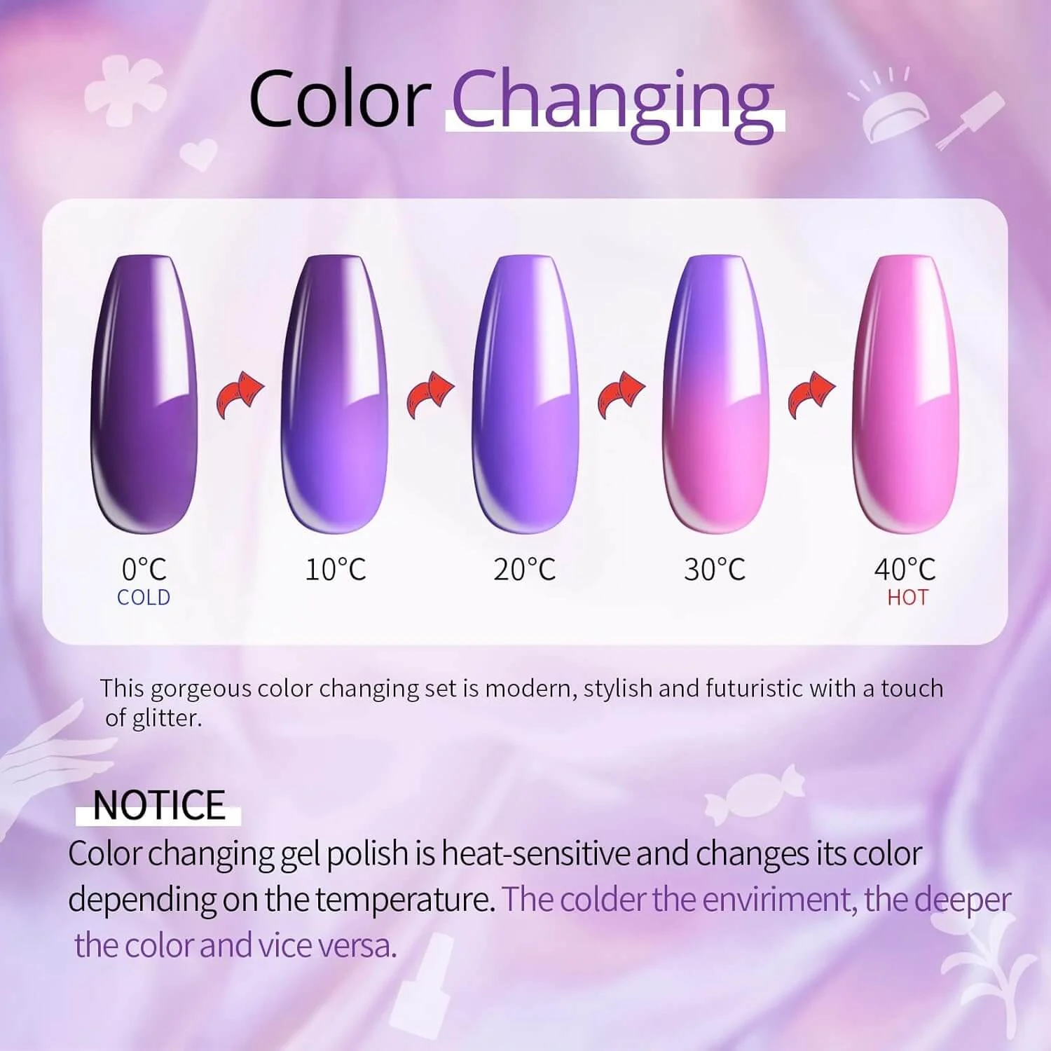 Thermal Gel Nail Polish - 6 Colors - Image 6